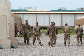 US-led coalition transfers military airbase to Iraq- - MOSUL, IRAQ - MARCH 26: Soldiers are seen as the U.S.-led coalition against the Daesh/ISIS terror group on Thursday formally handed over to Iraq the Qayyarah airbase in southern Mosul, Iraq on March 26, 2020.