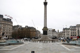 General view of Trafalgar Square, as the number of coronavirus cases grow around around the world, in London, Britain, March 10 2020. REUTERS/Henry Nicholls