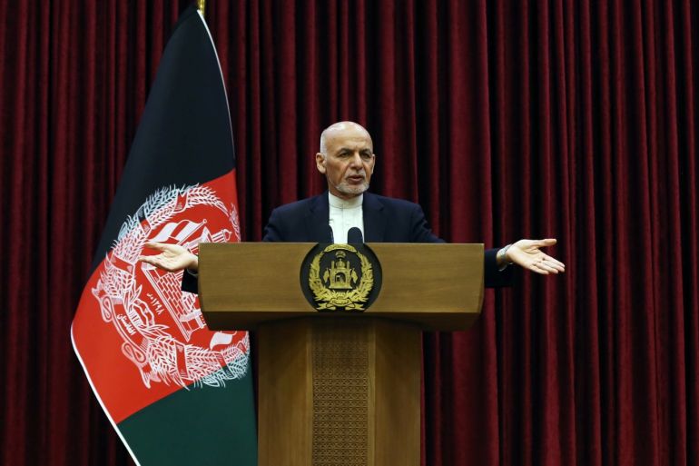 Afghanistan's President Ashraf Ghani speaks during a news conference in Kabul, Afghanistan March 1, 2020. REUTERS/Omar Sobhani