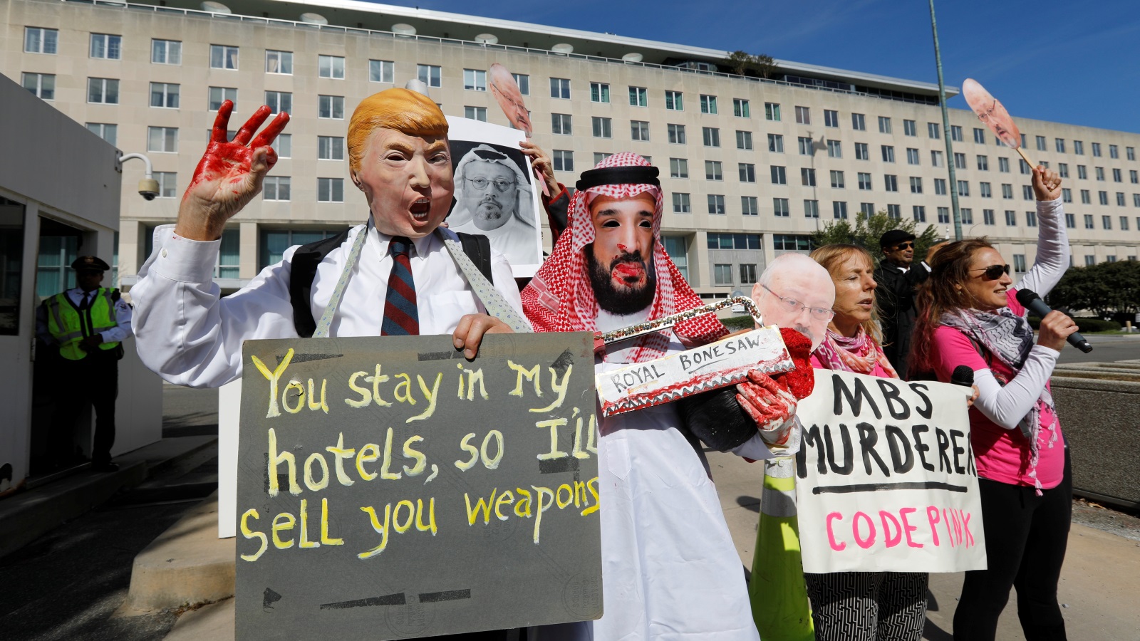 ‪فعالية سابقة بالولايات المتحدة تطالب بمحاسبة السعودية على اغتيال خاشقجي‬  (رويترز)