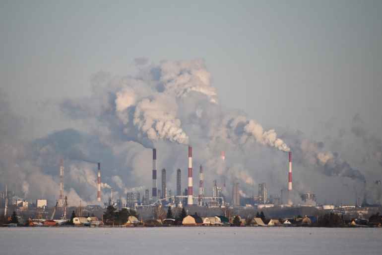 A view shows the Gazprom Neft's oil refinery in Omsk, Russia February 10, 2020. REUTERS/Alexey Malgavko