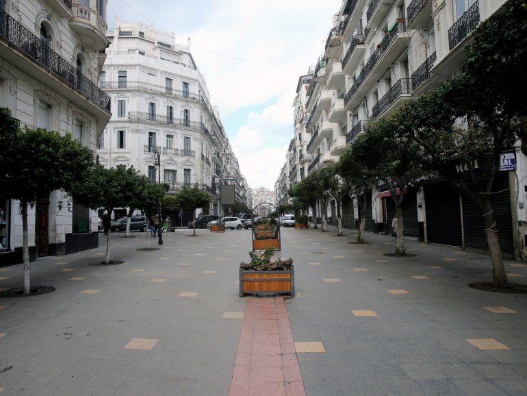 A view of an empty street, following the outbreak of the coronavirus disease (COVID-19), in Algiers, Algeria March 25, 2020. REUTERS/Ramzi Boudina