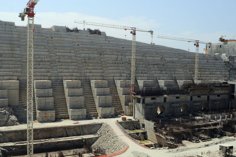epa06660890 A general view shows construction work at Ethiopia's Grand Renaissance Dam along the River Nile in Benishangul Gumuz Region, Guba Woreda, Ethiopia, 02 April 2017 (issued 11 April 2018). Media reports on 06 April 2018 state talks among Egypt, Ethiopia and Sudan on Grand Renaissance Dam held at Sudan's capital Khartoum failed to reach an agreement. The recent talks are the latest of a series of negotiations aimed to resolve differences over dam's impact on River Nile's water resources since Ethiopia began its construction in 2011 near the Sundanese border. EPA-EFE/STR