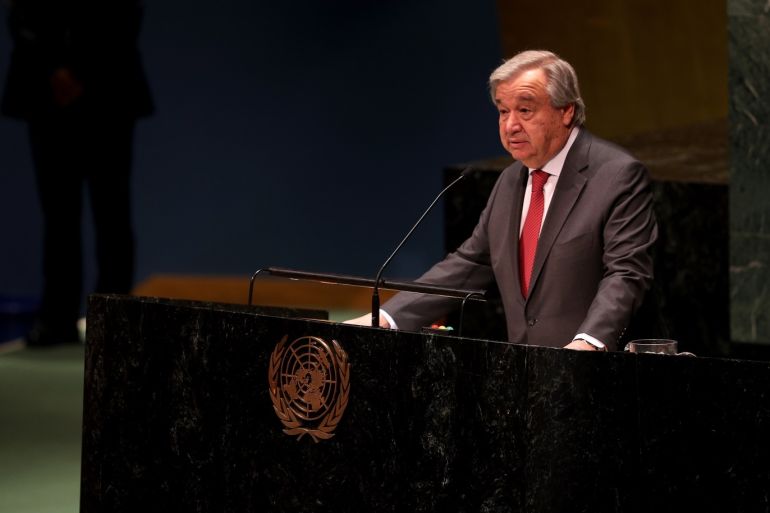 United Nations Observance of International Women's Day 2020- - NEW YORK, USA - MARCH 06: Secretary General of United Nations, Antonio Guterres speaks at the United Nations Observance of International Women's Day 2020 on March 6, 2020 at United Nations General Assembly in New York City, United States.