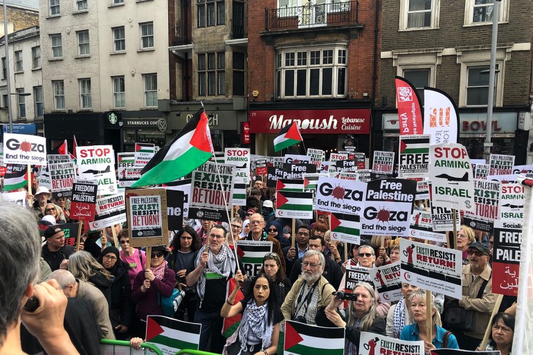 مظاهرات مناصرة لفلسطين في بريطانيا