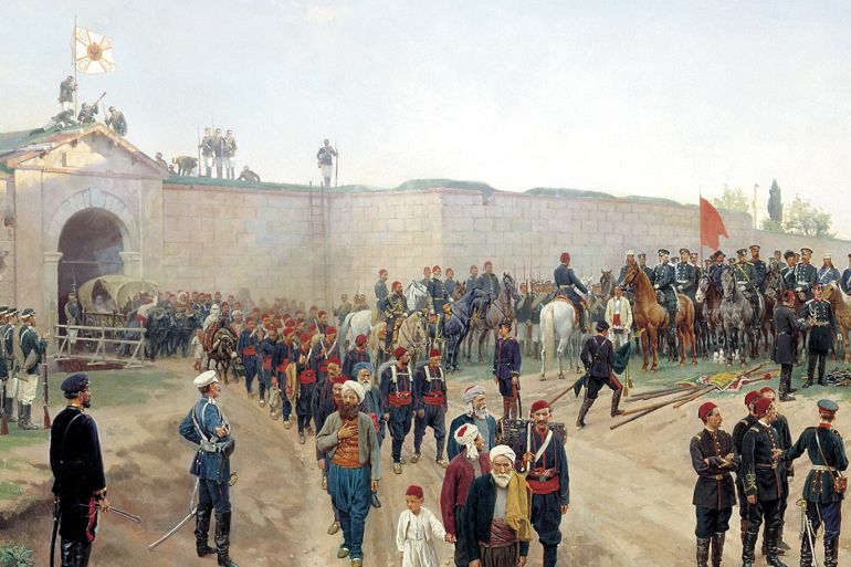 خروج العثمانيين من نيقوبول البلغارية عام 1877، ويكي بيديا