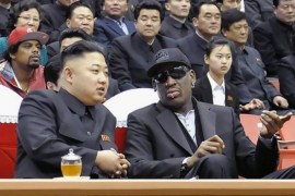 Basketball is Kim Jong Un's favourite sport and former NBA star Dennis Rodman has visited Pyongyang several times AFP/KCNA VIA KNS