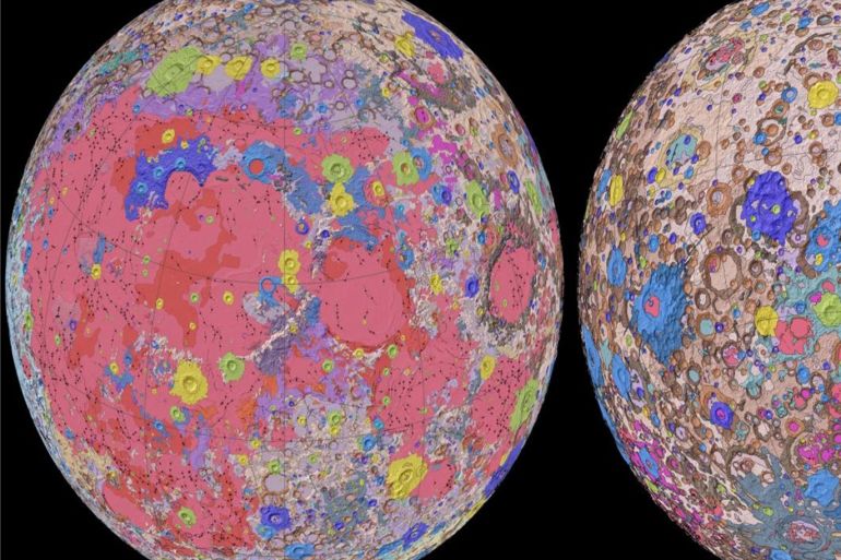 الخريطة الجيولوجية الجديدة والموحدة للقمر (يوريك ألرت)