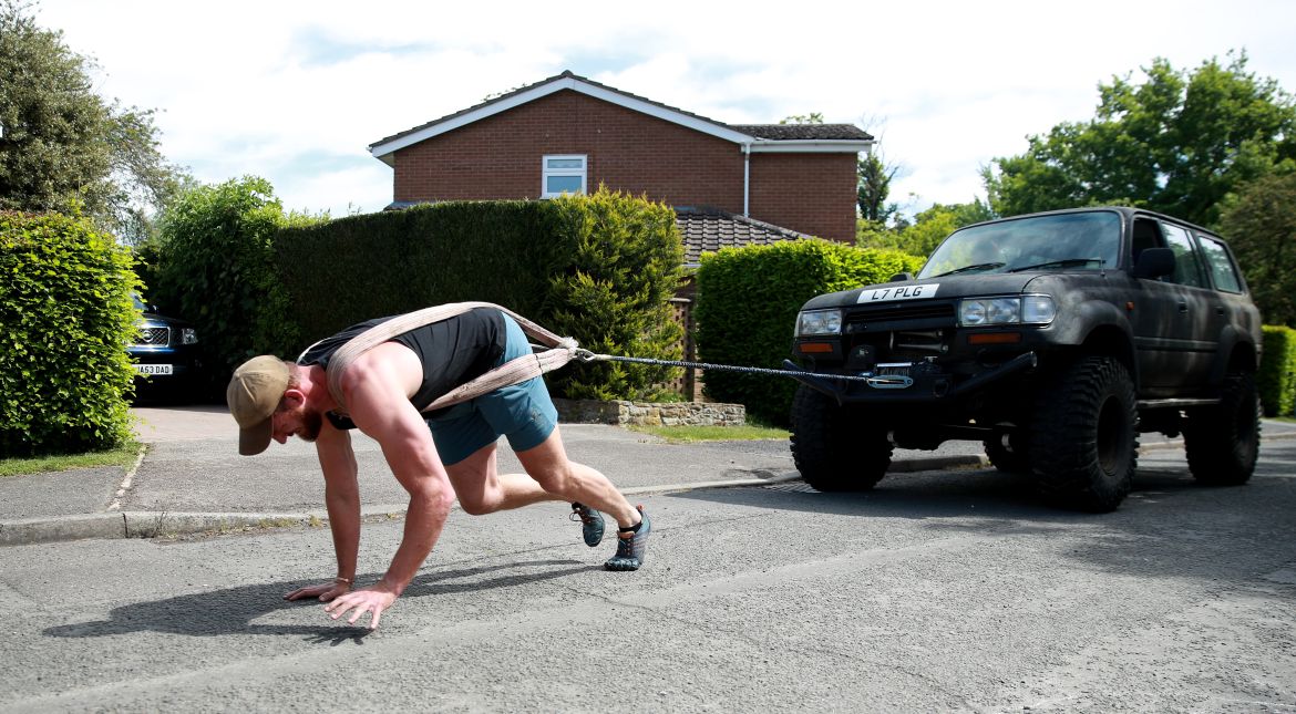 Northampton Saints and England Rugby Player Tom Wood Training During The Coronavirus Pandemic