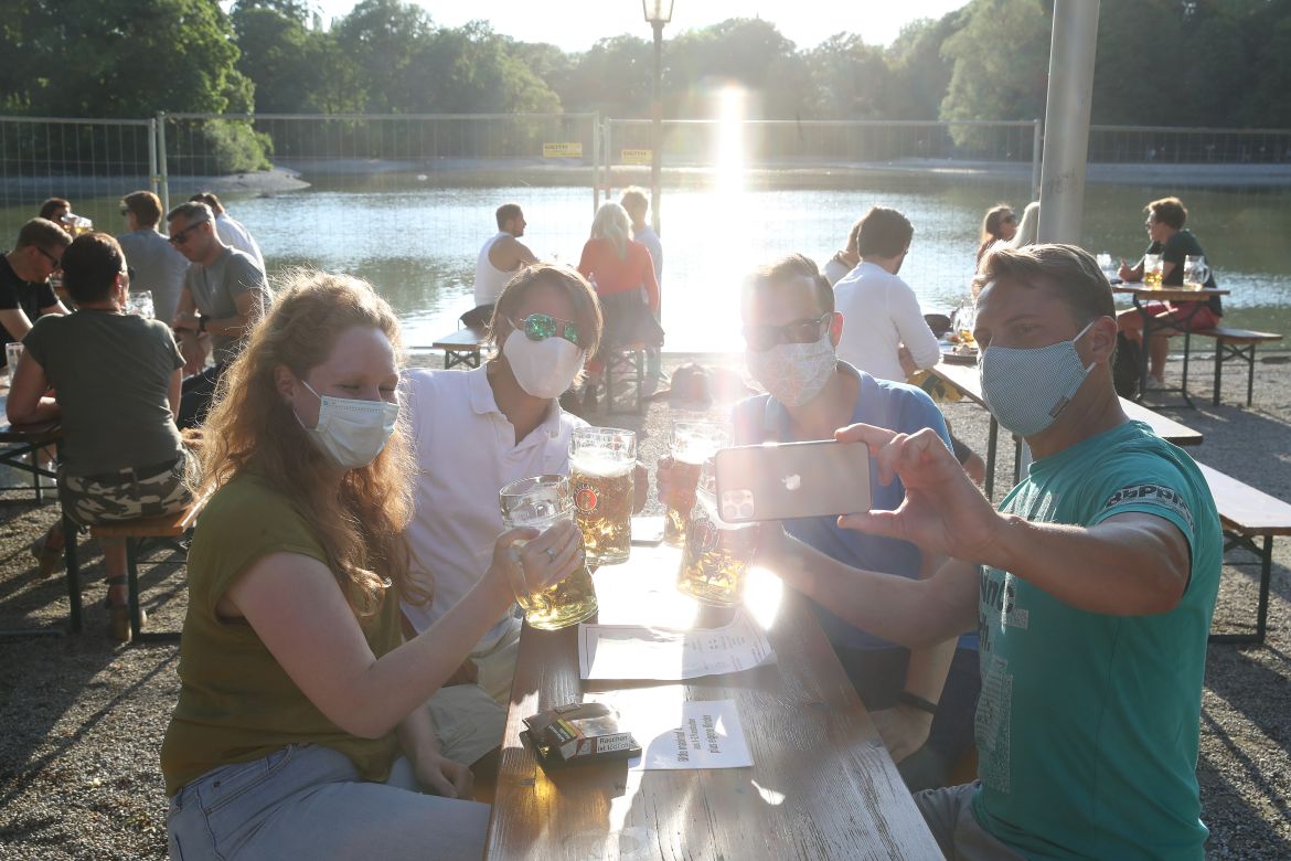 Beer Gardens Reopen In Bavaria During The Coronavirus Crisis