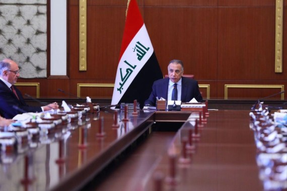 Iraqi Prime Minister Mustafa al-Kadhimi - - BAGHDAD, IRAQ - MAY 12: (----EDITORIAL USE ONLY – MANDATORY CREDIT -