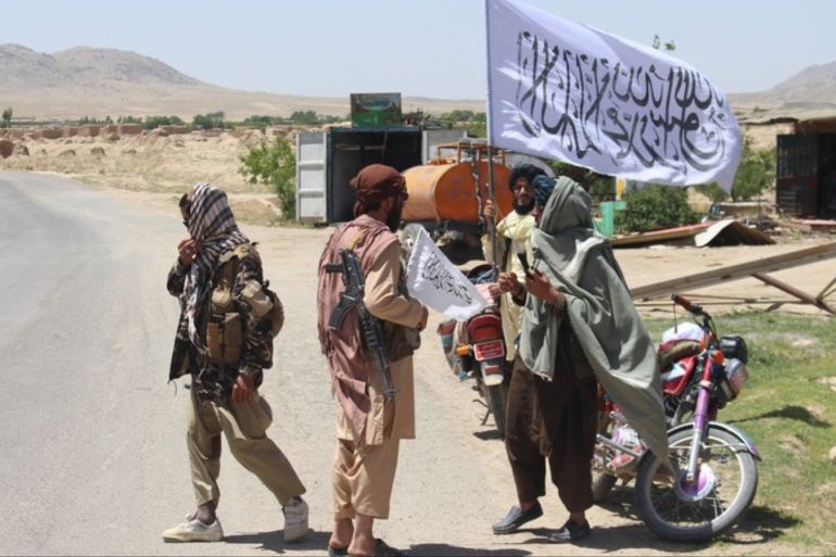 epa07674971 Afghan Taliban patrol in Waghaz district of Ghazni, Afghanistan, 26 June 2019. Commanders of the Taliban insurgency have threatened to attack media outlets and their staff throughout Afghanistan unless they stop airing advertisements critical with the radical militant group. The Islamist group, which has been engaged in a brutal struggle against the government in Kabul and the United States-led international coalition since the latter invaded Afghanistan in