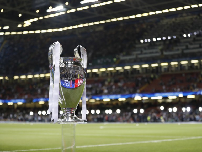 Britain Soccer Football - Juventus v Real Madrid - UEFA Champions League Final - The National Stadium of Wales, Cardiff - June 3, 2017 General view of the UEFA Champions League trophy before the match Reuters / Carl Recine Livepic