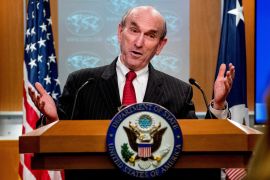 Special Representative for Venezuela Elliott Abrams speaks during a news conference at the State Department, in Washington