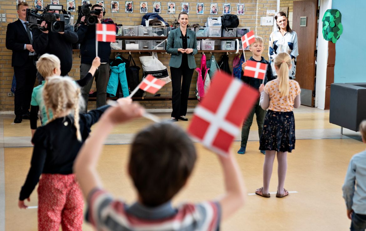 Danish Prime Minister Mette Frederiksen visits the eastern part of Denmark