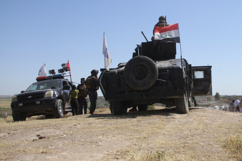 Operation against Daesh in Iraq- - KIRKUK, IRAQ - MAY 8: Iraqi security forces conduct an operation against Daesh terror group at the rural areas of southern Kirkuk, Iraq on May 8, 2020. The operation, organized for the members of the terrorist organization Daesh, will continue for another 3 days.