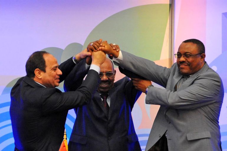 قادة مصر والسودان واثيويبا - اتفاق المبادئ