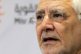 Chairman of the Masr El Kaweya (Strong Egypt) party, Abdel Moneim Aboul Fotouh, speaks during a news conference in Cairo