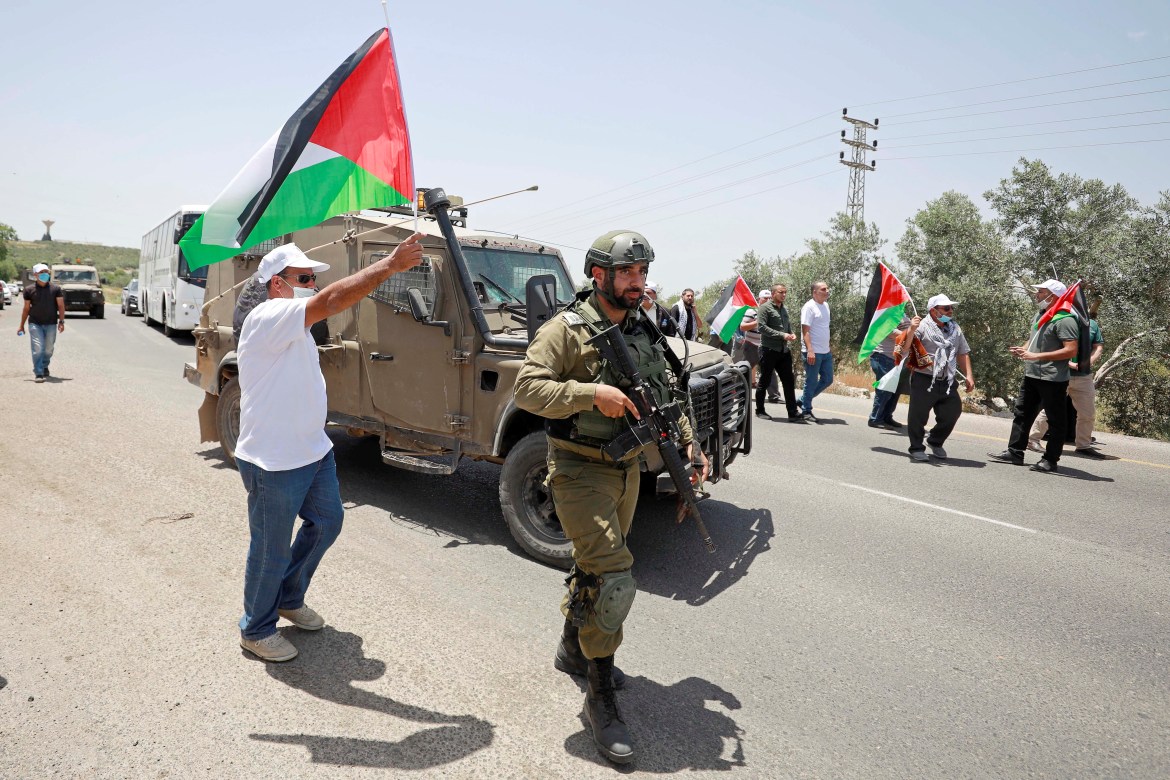 Palestinians protest against Israel's plan to annex parts of the occupied West Bank