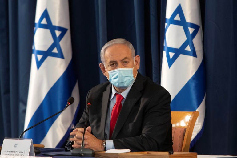Israeli Prime Minister Benjamin Netanyahu attends the weekly cabinet meeting