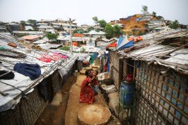 Rohingya children are seen at a refugee camp in Cox's Bazar