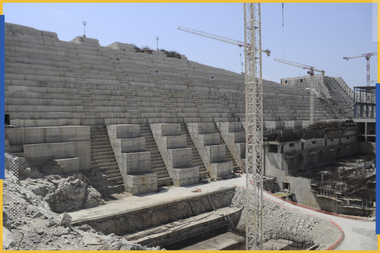 epa06660893 A general view shows construction work at Ethiopia's Grand Renaissance Dam along the River Nile in Benishangul Gumuz Region, Guba Woreda, Ethiopia, 02 April 2017 (issued 11 April 2018). Media reports on 06 April 2018 state talks among Egypt, Ethiopia and Sudan on Grand Renaissance Dam held at Sudan's capital Khartoum failed to reach an agreement. The recent talks are the latest of a series of negotiations aimed to resolve differences over dam's impact on River Nile's water resources since Ethiopia began its construction in 2011 near the Sundanese border. EPA-EFE/STR