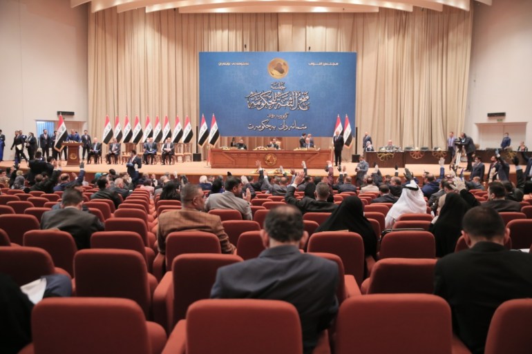 Iraqi PM-designate Mustafa al-Kadhimi at the parliament for vote of confidence