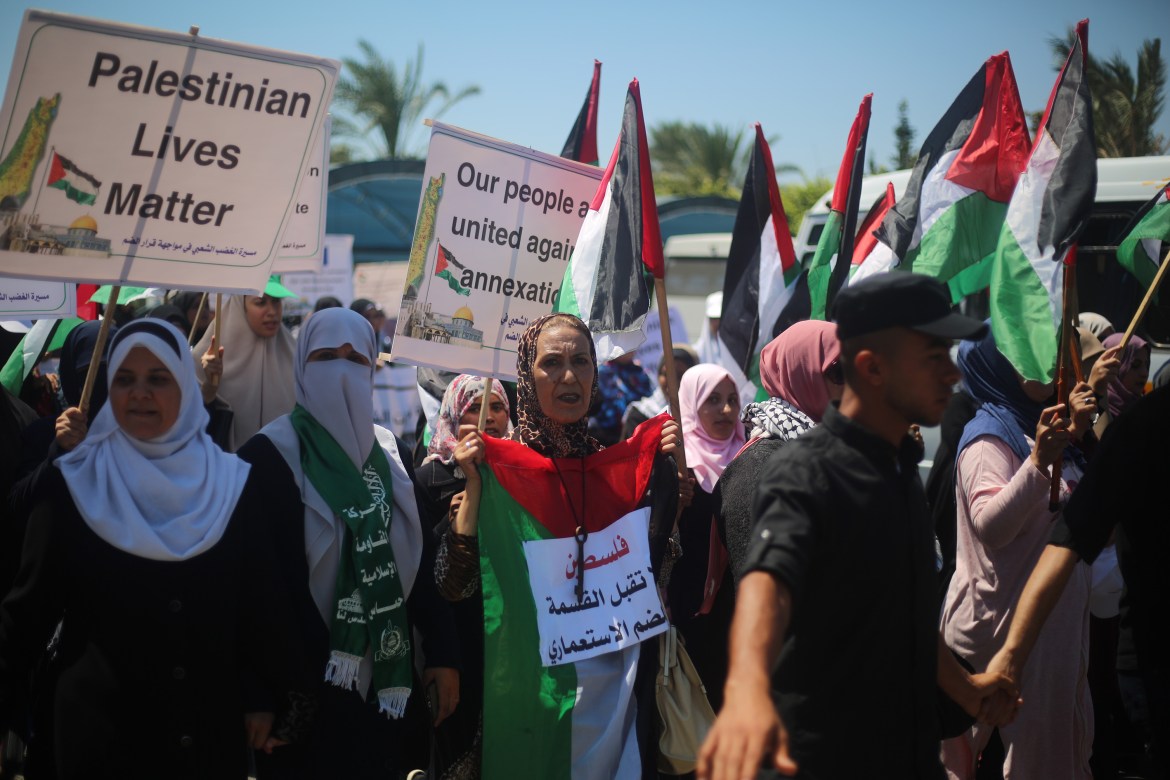 Protest in Gaza against Israel's annexation plan