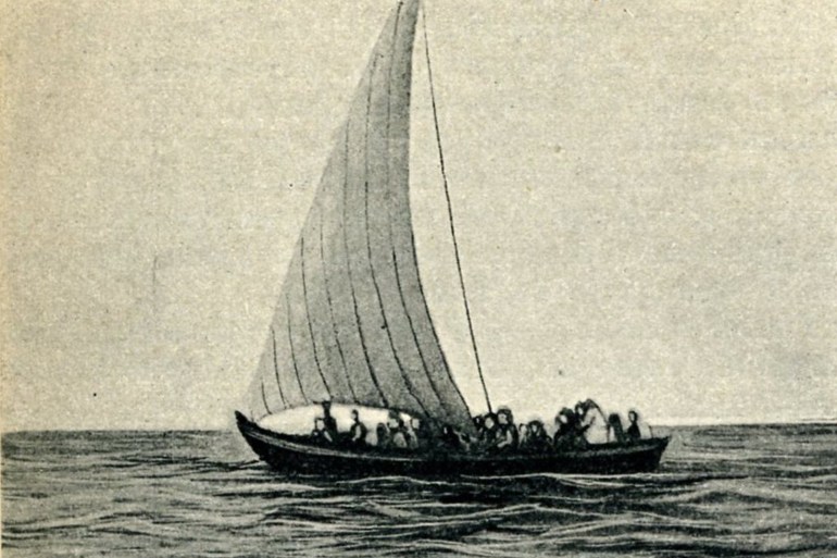 رسم لسفينة محملة بالحجاج (جامعة كامبردج)