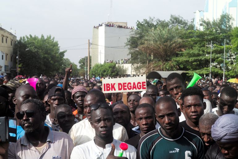 Mass protest to demand the resignation of the Mali's President Ibrahim Boubacar Keita in Bamako