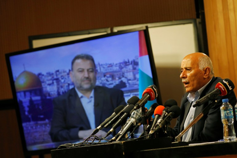 Hamas and Fatah press conference on Israel's planned annexation of parts of West Bank