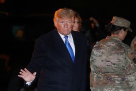 U.S. President Donald Trump during a dignified transfer at Dover Air Force Base