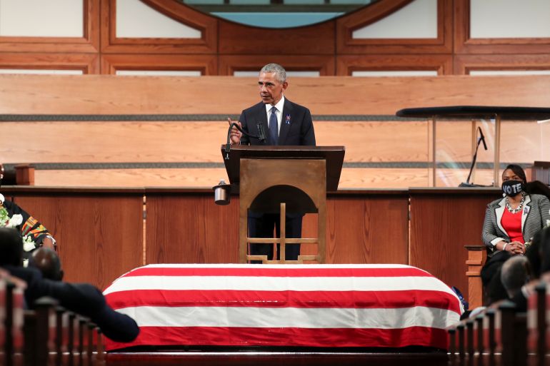Funeral at Ebeneezer Baptist Church of U.S. Congressman John Lewis in Atlanta
