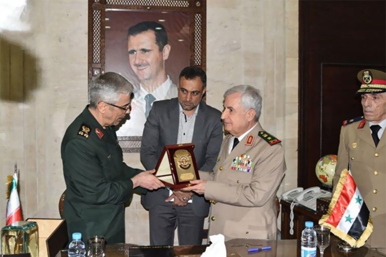 لزيارة للمسؤول الإيراني باقري خلال زيارته لسوريا وتوقيع اتفاقية عسكرية (سانا)