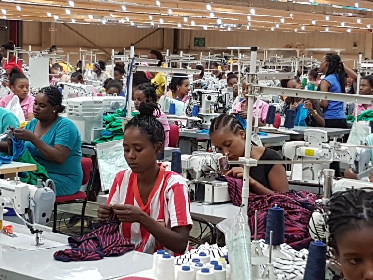 The women workers in the textile factory in the capital city Addis Ababa, Ethiopia, June 2018; Shutterstock ID 1279787191; Department: -