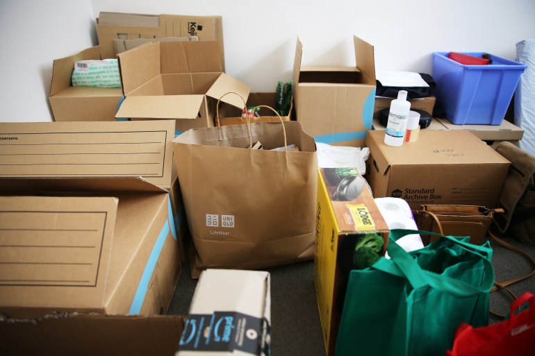 Sydney, NSW / Australia - April 3rd 2020 - a room full of boxes and clutter ready for moving ; Shutterstock ID 1714079284; Department: -