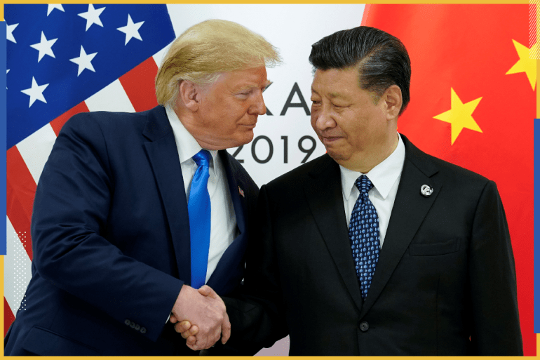 U.S. President Donald Trump meets with China's President Xi Jinping at the start of their bilateral meeting at the G20 leaders summit in Osaka, Japan, June 29, 2019. REUTERS/Kevin Lamarque TPX IMAGES OF THE DAY
