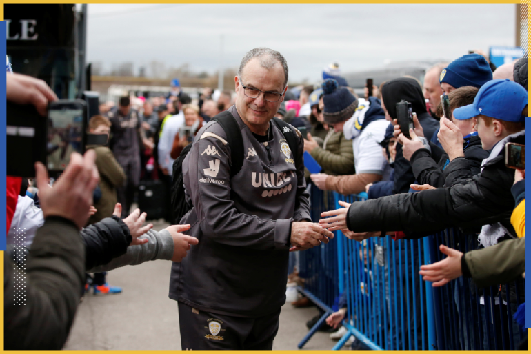 Soccer Football - Championship - Leeds United v Sheffield Wednesday - Elland Road, Leeds, Britain - January 11, 2020 Leeds United manager Marcelo Bielsa arrives at the ground before the match Action Images/Ed Sykes EDITORIAL USE ONLY. No use with unauthorized audio, video, data, fixture lists, club/league logos or "live" services. Online in-match use limited to 75 images, no video emulation. No use in betting, games or single club/league/player publications. Please contact your account representative for further details.