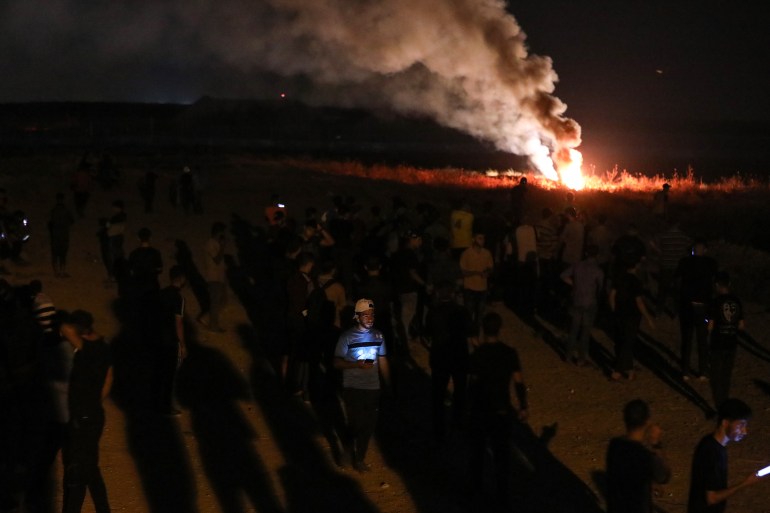 Night demonstration in Gaza
