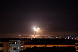 Missile fire is seen from Damascus