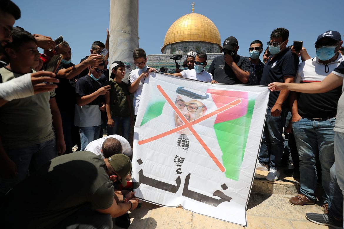 Protests against the United Arab Emirates, in Jerusalem's Old City