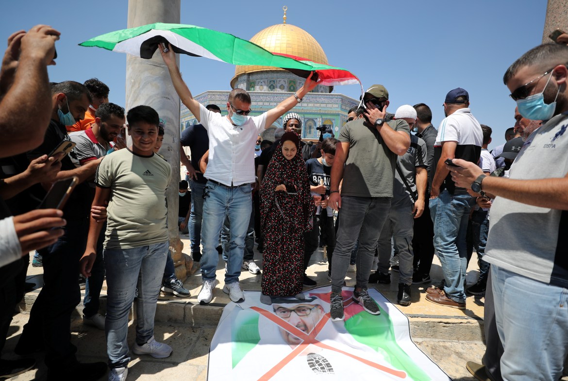 Protests against the United Arab Emirates, in Jerusalem's Old City