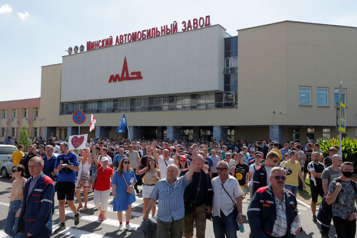 People protest against presidential election results in Minsk