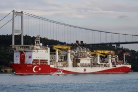Turkey's drilling vessel Fatih sails in Istanbul's Bosphorus