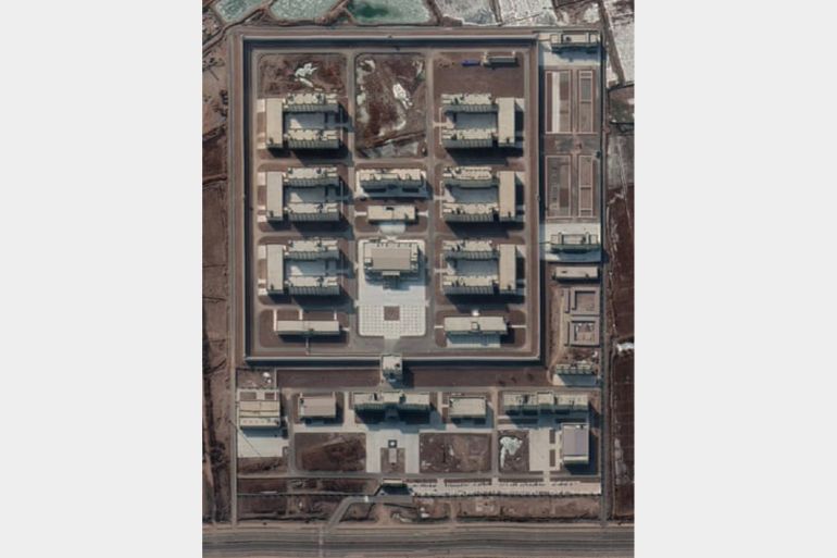 Satellite imagery of the new facility near Kashgar in January 2020. Photograph: ASPI الصورة من theguardian