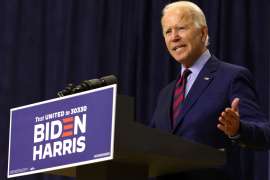 Democratic Presidential Nominee Joe Biden Speaks In Wilmington, Delaware