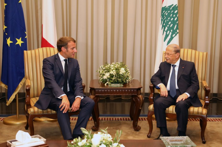 French President Macron in Beirut