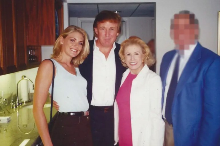 Amy Dorris, left, pictured at the US Open with Donald Trump in 1997 - (Copyright Twitter: @GDijkhuyzen)