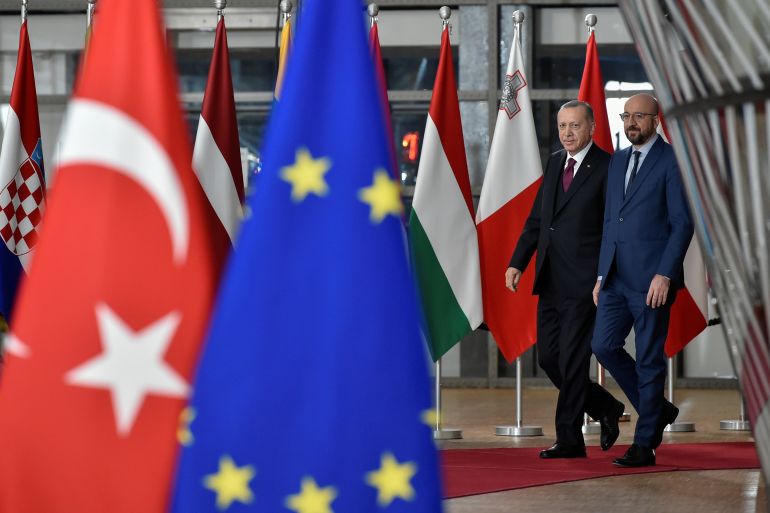 Turkish President Tayyip Erdogan in Brussels
