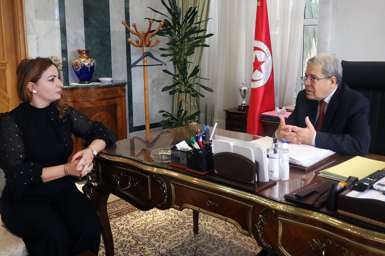 وزير الخارجية التونسي خلال حواره مع مراسلة الجزيرة نت